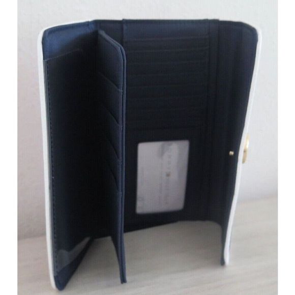 Tommy Hilfiger 69J0716 Red/White/Blue Colorblock Tri-Fold Checkbook Wallet $70 - Picture 7 of 8